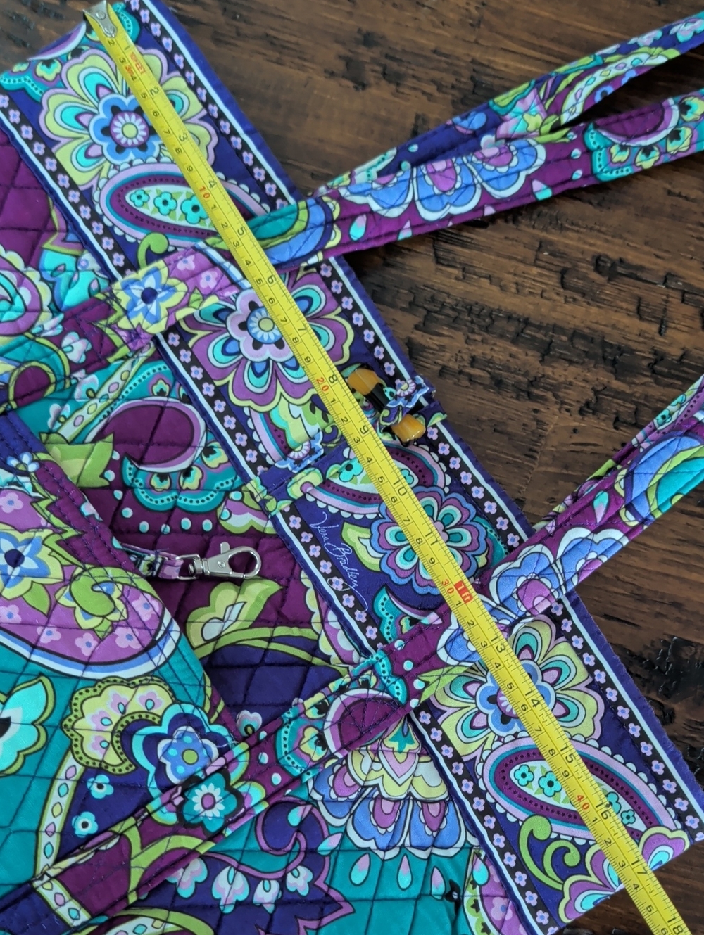 Vera Bradley Retired Heather Paisley Quilted Tote Teal and Purple - SALE!! - Picture 12 of 15